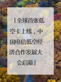 全球首张低空卡上线，中国电信低空经济合作发展大会启幕