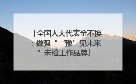 全国人大代表金不换：做强“‘豫’见未来”未检工作品牌