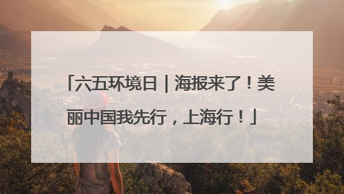 六五环境日｜海报来了！美丽中国我先行，上海行！