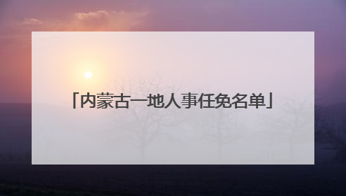 内蒙古一地人事任免名单