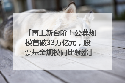 再上新台阶！公募规模首破33万亿元，股票基金规模同比领涨
