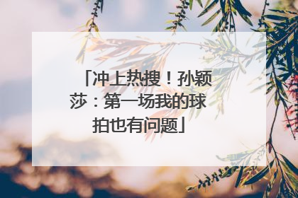 冲上热搜！孙颖莎：第一场我的球拍也有问题