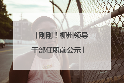 刚刚！柳州领导干部任职前公示