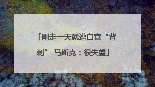 刚走一天就遭白宫“背刺” 马斯克：很失望