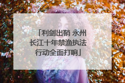 利剑出鞘 永州长江十年禁渔执法行动全面打响