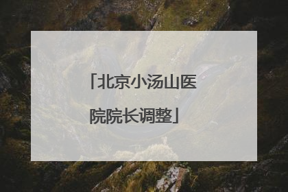北京小汤山医院院长调整