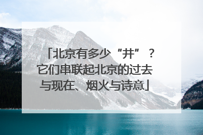 北京有多少“井”？它们串联起北京的过去与现在、烟火与诗意