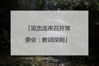 吴忠连夜召开常委会：教训深刻