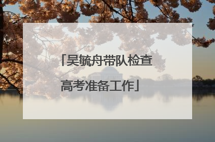 吴毓舟带队检查高考准备工作