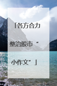 各方合力整治股市“小作文”
