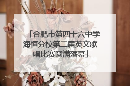 合肥市第四十六中学海恒分校第二届英文歌唱比赛圆满落幕