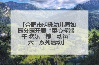 合肥市明珠幼儿园如园分园开展“童心撞端午 欢乐‘粽’动员”六一系列活动