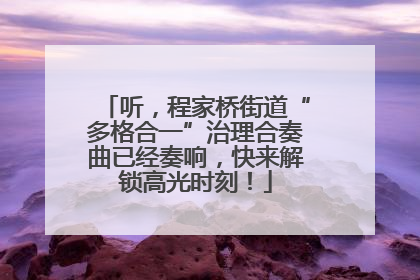 听，程家桥街道“多格合一”治理合奏曲已经奏响，快来解锁高光时刻！