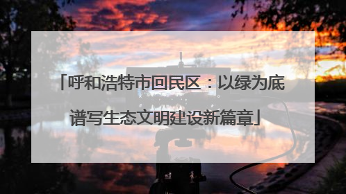 呼和浩特市回民区：以绿为底 谱写生态文明建设新篇章