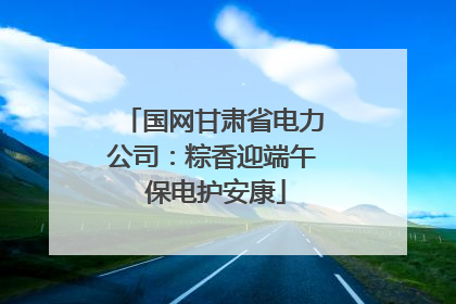 国网甘肃省电力公司：粽香迎端午 保电护安康