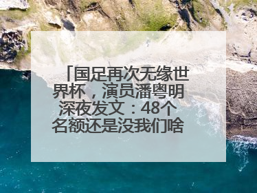 国足再次无缘世界杯，演员潘粤明深夜发文：48个名额还是没我们啥事儿；此前曾多次为国足发声