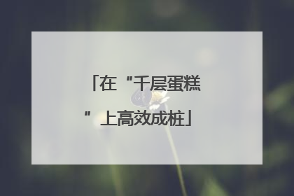 在“千层蛋糕”上高效成桩