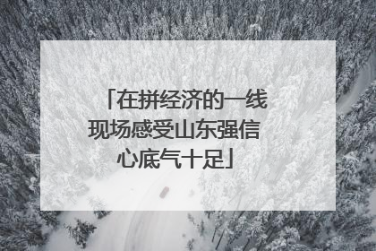在拼经济的一线现场感受山东强信心底气十足