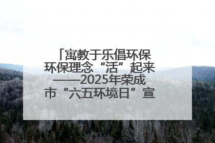 寓教于乐倡环保 环保理念“活”起来——2025年荣成市“六五环境日”宣传活动圆满举行