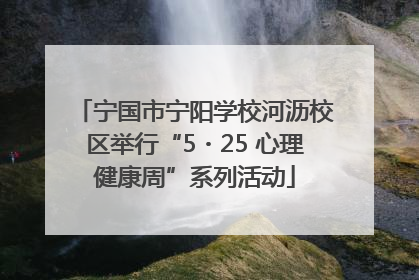 宁国市宁阳学校河沥校区举行“5・25 心理健康周”系列活动