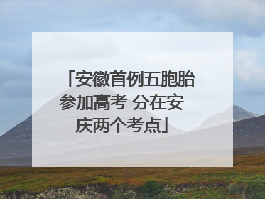 安徽首例五胞胎参加高考 分在安庆两个考点