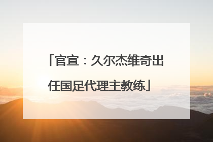 官宣：久尔杰维奇出任国足代理主教练