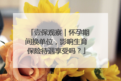 壹保观察｜怀孕期间换单位，影响生育保险待遇享受吗？