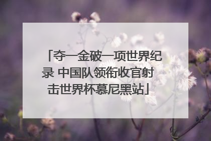 夺一金破一项世界纪录 中国队领衔收官射击世界杯慕尼黑站