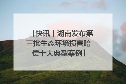 快讯丨湖南发布第三批生态环境损害赔偿十大典型案例