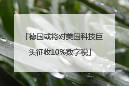 德国或将对美国科技巨头征收10%数字税