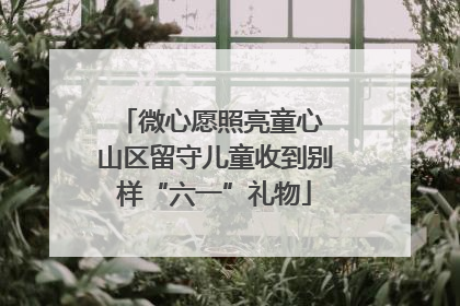 微心愿照亮童心 山区留守儿童收到别样“六一”礼物