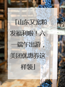 山东又宠粉发福利啦！六一端午出游，美团优惠券这样领