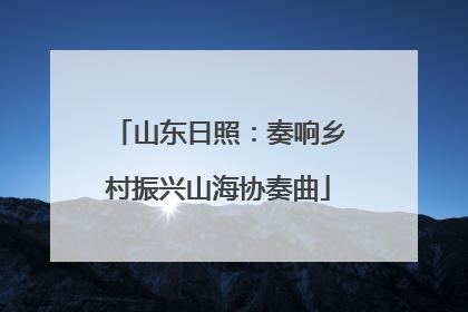 山东日照：奏响乡村振兴山海协奏曲