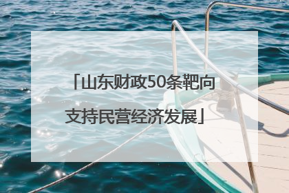 山东财政50条靶向支持民营经济发展