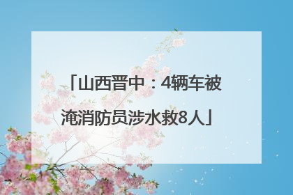 山西晋中：4辆车被淹消防员涉水救8人