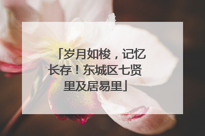 岁月如梭，记忆长存！东城区七贤里及居易里