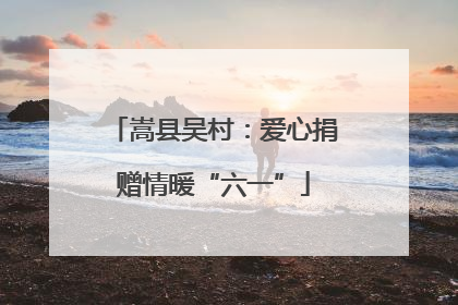 嵩县吴村：爱心捐赠情暖“六一”