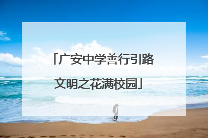 广安中学善行引路 文明之花满校园