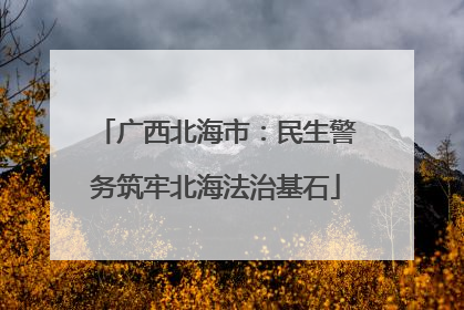 广西北海市：民生警务筑牢北海法治基石