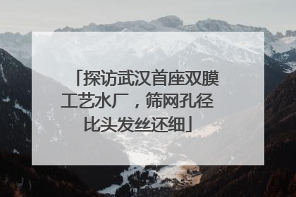 探访武汉首座双膜工艺水厂，筛网孔径比头发丝还细