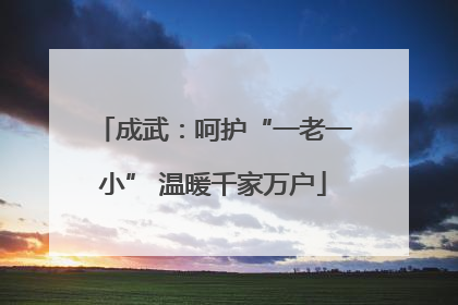 成武：呵护“一老一小” 温暖千家万户