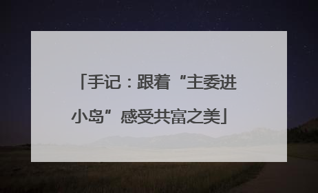 手记：跟着“主委进小岛”感受共富之美