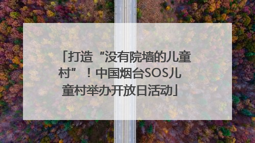 打造“没有院墙的儿童村”！中国烟台SOS儿童村举办开放日活动