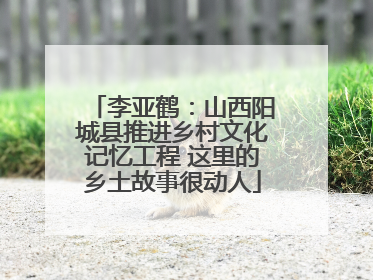 李亚鹤：山西阳城县推进乡村文化记忆工程 这里的乡土故事很动人