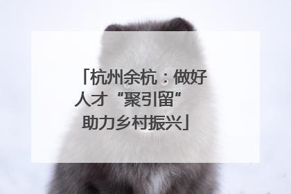 杭州余杭：做好人才“聚引留” 助力乡村振兴