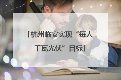 杭州临安实现“每人一千瓦光伏”目标