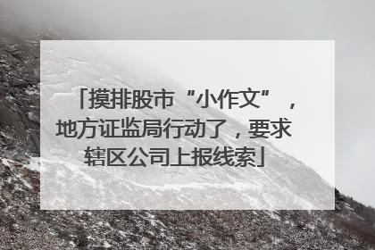 摸排股市“小作文”，地方证监局行动了，要求辖区公司上报线索