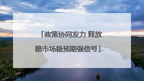 政策协同发力 释放稳市场稳预期强信号