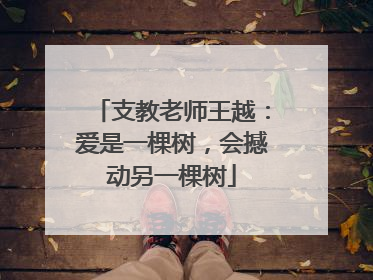 支教老师王越：爱是一棵树，会撼动另一棵树
