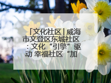 文化社区│威海市文登区东城社区：文化“引擎”驱动 幸福社区“加速跑”